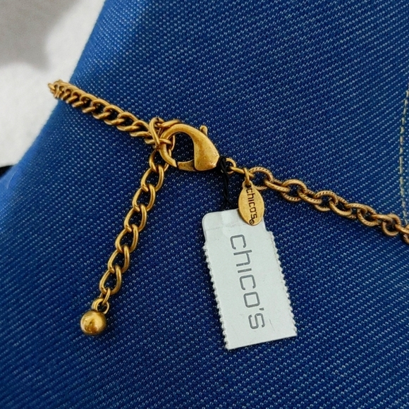 Chico's Multi Chain Long Statement Necklace - Picture 4 of 5